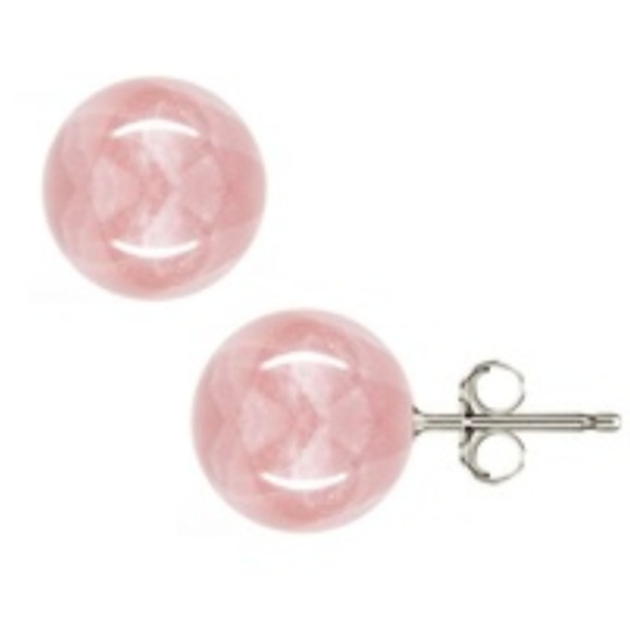 BACK IN STOCK PINK QUARTZ BALL EARRINGS - Picture 1 of 1